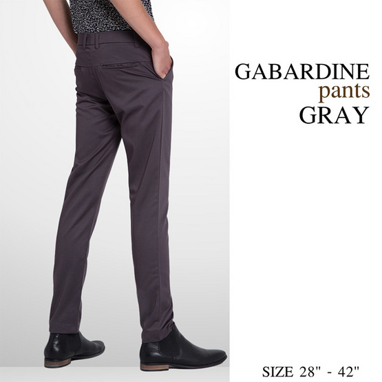 THE ROOM'S - เดอะรูม กางเกงสแล็คขายาว ขากระบอกเล็ก สีเทา