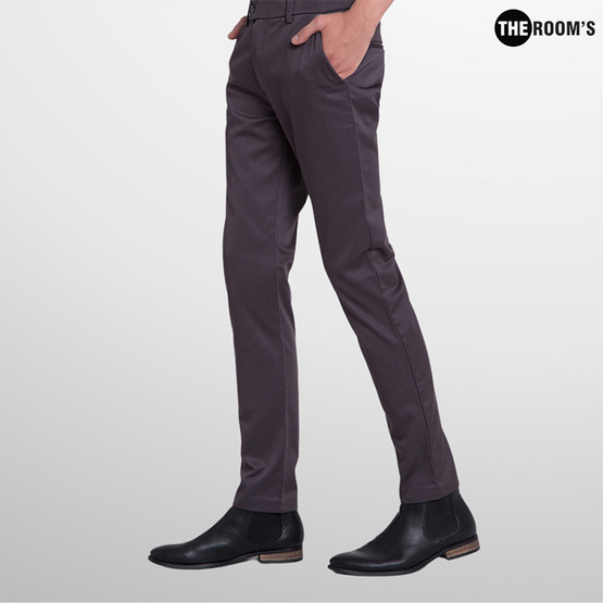 THE ROOM'S - เดอะรูม กางเกงสแล็คขายาว ขากระบอกเล็ก สีเทา