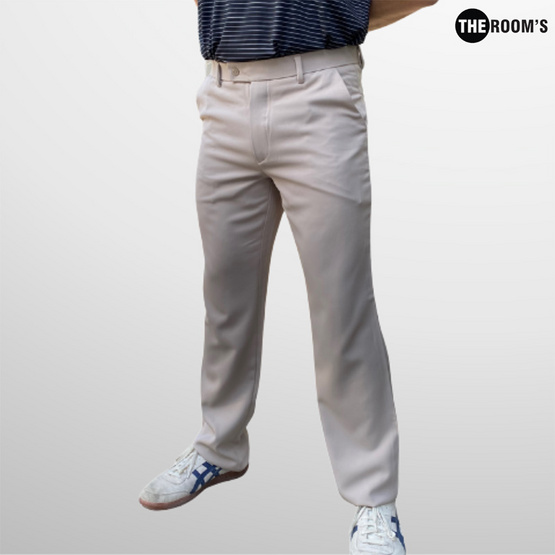 THE ROOM'S - เดอะรูม กางเกงสแล็คขายาว ขากระบอกตรง สีครีม