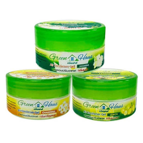 GREEN HAUS เจลหอมปรับอากาศ กลิ่นมะลิ มะนาว คาโมมายด์ ขนาด 60 กรัม GREEN HAUS เจลหอมปรับอากาศ กลิ่นมะลิ มะนาว คาโมมายด์ ขนาด 60 กรัม