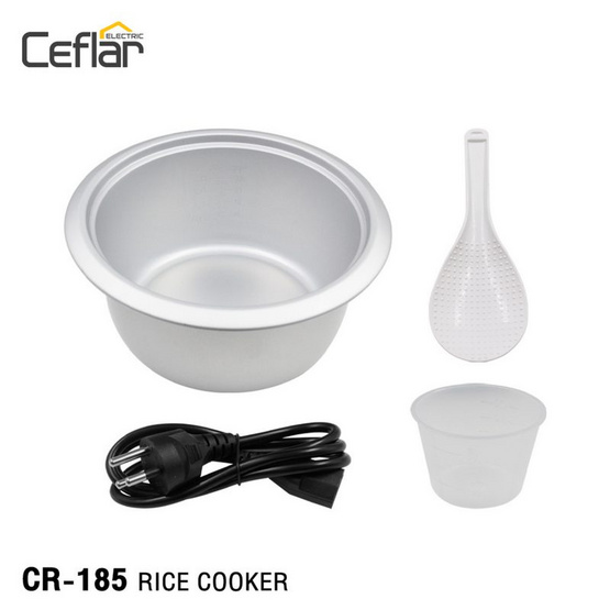 Ceflar หม้อหุงข้าวไฟฟ้า 1.8 ลิตร รุ่น CR-185 Ceflar หม้อหุงข้าวไฟฟ้า 1.8 ลิตร รุ่น CR-185