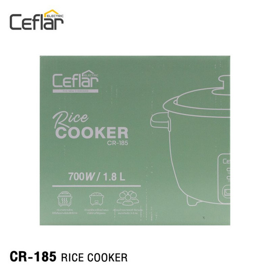 Ceflar หม้อหุงข้าวไฟฟ้า 1.8 ลิตร รุ่น CR-185