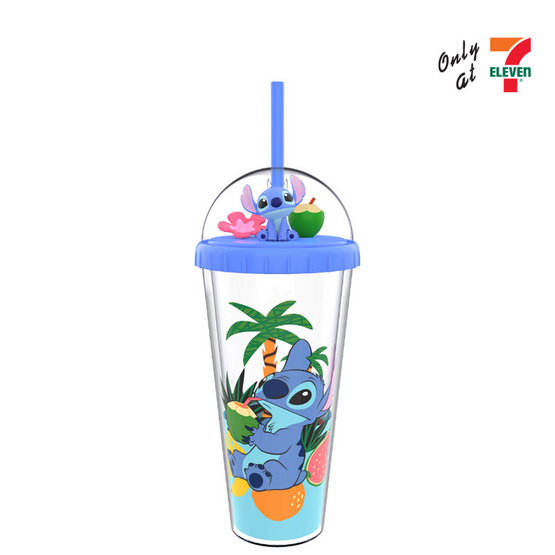 กระบอกน้ำฝาโดมสติทช์ 22oz. สีฟ้า กระบอกน้ำฝาโดมสติทช์ 22oz. สีฟ้า