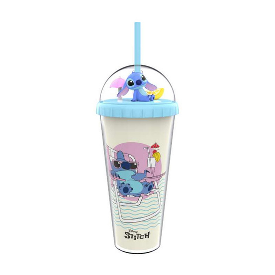 กระบอกน้ำฝาโดมสติทช์ 22oz. สีครีม กระบอกน้ำฝาโดมสติทช์ 22oz. สีครีม