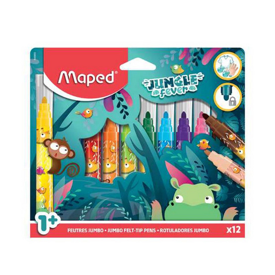 Maped สีเมจิกจัมโบ้ Jungle 12 สี FC/846900 Maped สีเมจิกจัมโบ้ Jungle 12 สี FC/846900