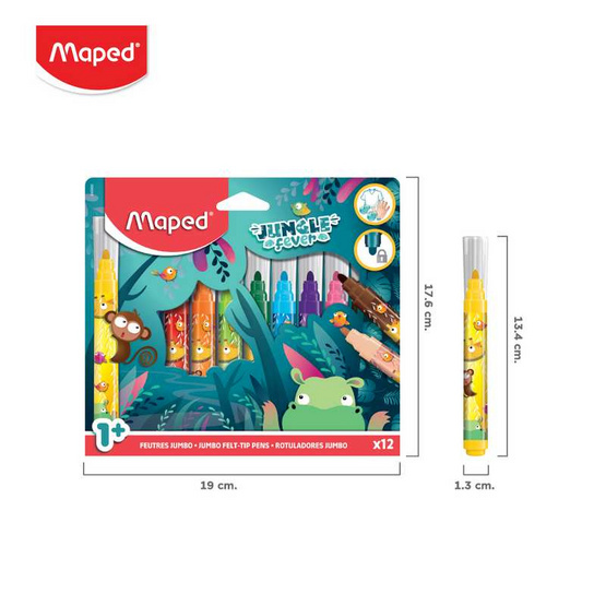 Maped สีเมจิกจัมโบ้ Jungle 12 สี FC/846900 Maped สีเมจิกจัมโบ้ Jungle 12 สี FC/846900