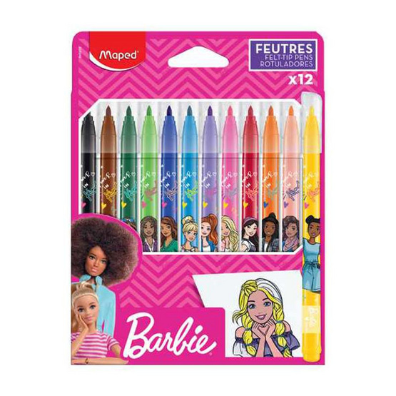 Maped สีเมจิก 12 สี ด้ามลาย Barbie FC/845418 Maped สีเมจิก 12 สี ด้ามลาย Barbie FC/845418