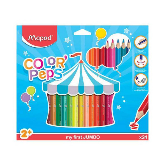 Maped สีไม้แท่งใหญ่ 24 สี COLOR'PEPS CO/834013 Maped สีไม้แท่งใหญ่ 24 สี COLOR'PEPS CO/834013