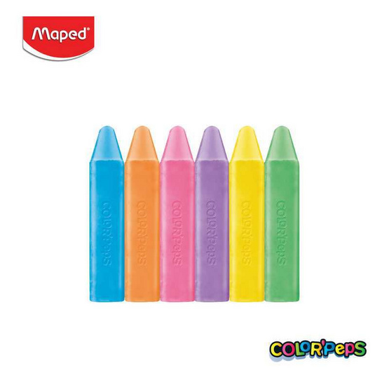 Maped สีชอล์ก แท่งใหญ่ 6 สี COLOR'PEPS CO/936010 Maped สีชอล์ก แท่งใหญ่ 6 สี COLOR'PEPS CO/936010