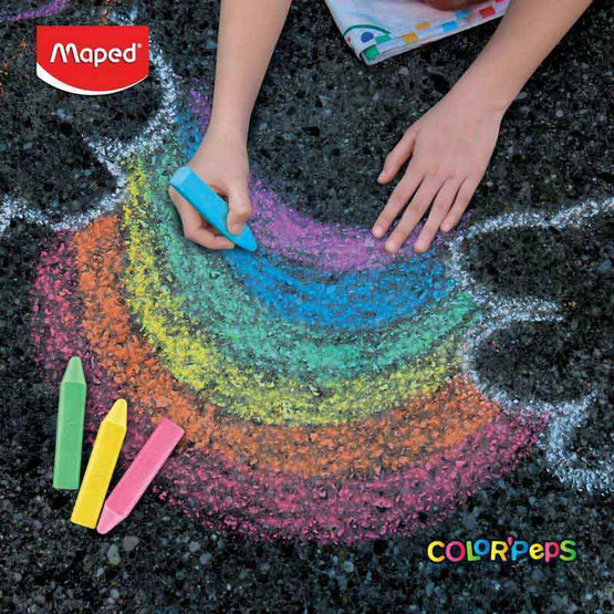 Maped สีชอล์ก แท่งใหญ่ 6 สี COLOR'PEPS CO/936010 Maped สีชอล์ก แท่งใหญ่ 6 สี COLOR'PEPS CO/936010