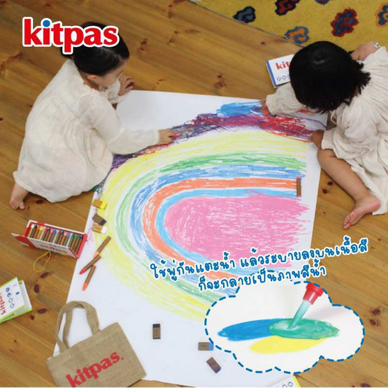 Kitpas สีเทียน 6 สี B-KMRW-6C (ผลิตจากขี้ผึ้งรำข้าวญี่ปุ่น) Kitpas สีเทียน 6 สี B-KMRW-6C (ผลิตจากขี้ผึ้งรำข้าวญี่ปุ่น)