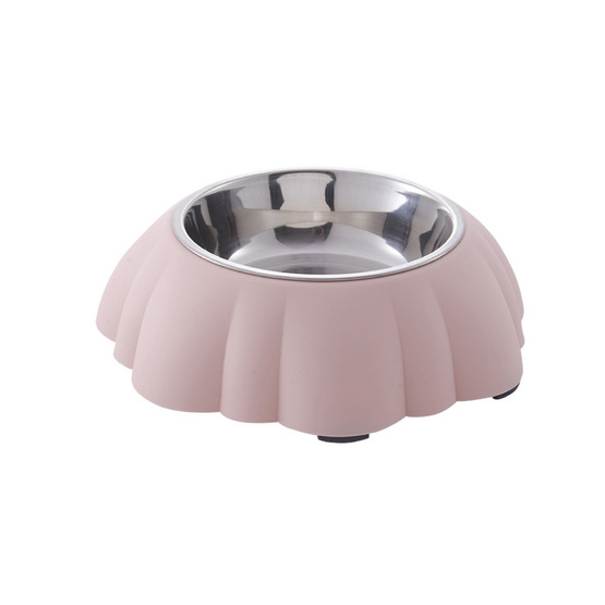 KUMA ชามอาหารสัตว์เลี้ยงสแตนเลส ฐานกว้าง ปุยเมฆMorning Pink KUMA ชามอาหารสัตว์เลี้ยงสแตนเลส ฐานกว้าง ปุยเมฆMorning Pink