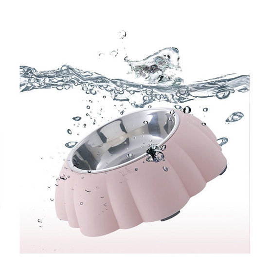 KUMA ชามอาหารสัตว์เลี้ยงสแตนเลส ฐานกว้าง ปุยเมฆMorning Pink KUMA ชามอาหารสัตว์เลี้ยงสแตนเลส ฐานกว้าง ปุยเมฆMorning Pink