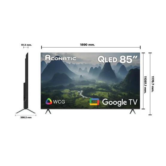 Aconatic ทีวี 85 นิ้ว QLED 4K Google TV รุ่น 85QS1000AN ฟรี พัดลมไอเย็น รุ่น AN-ACC1230