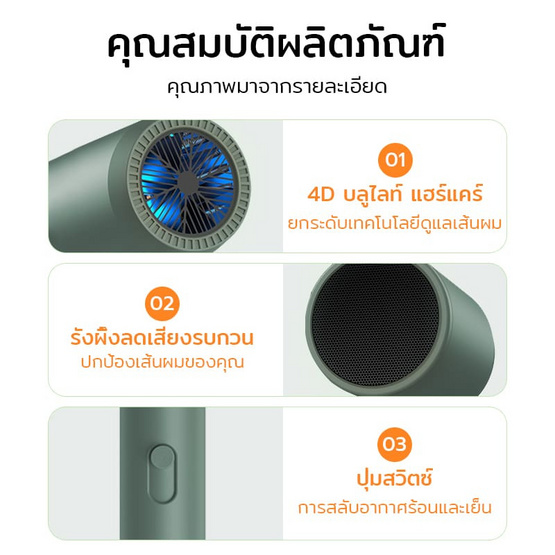 Seven ไดร์เป่าผม Hair Dryer 1400 วัตต์ รุ่น BA03