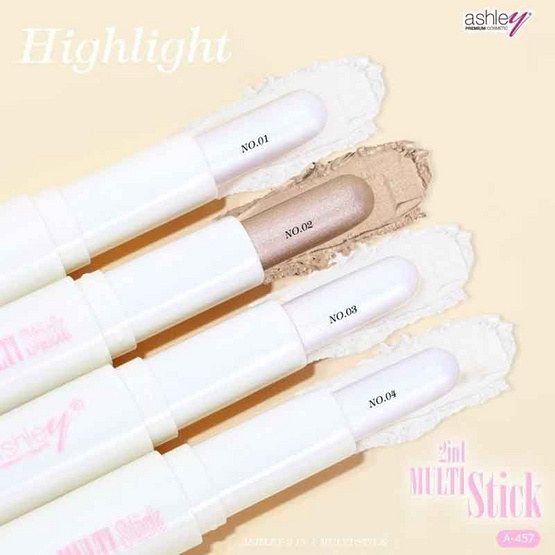 Ashley บลัชออนและไฮไลท์ 2 In 1 Multi Stick 2 กรัม+2 กรัม Ashley บลัชออนและไฮไลท์ 2 In 1 Multi Stick 2 กรัม+2 กรัม