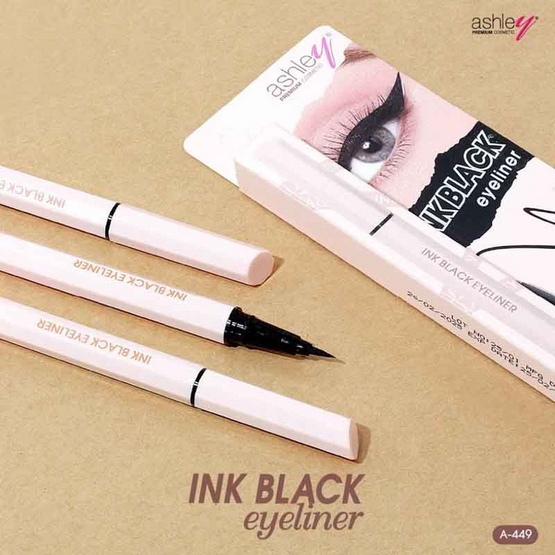 Ashley อายไลเนอร์ Ink Black Eyeliner 0.6 กรัม Ashley อายไลเนอร์ Ink Black Eyeliner 0.6 กรัม