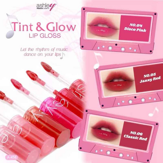 Ashley ลิปกลอส Tint & Glow Lip Gloss 2 กรัม Ashley ลิปกลอส Tint & Glow Lip Gloss 2 กรัม