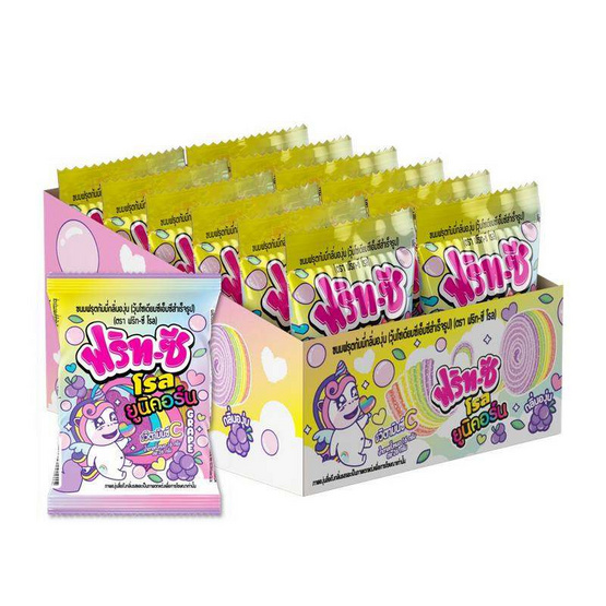 ฟริทซี กัมมี่โรลยูนิคอร์นกลิ่นองุ่น 26 กรัม (แพ็ก 12 ชิ้น)