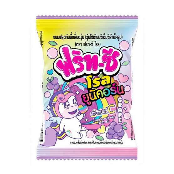 ฟริทซี กัมมี่โรลยูนิคอร์นกลิ่นองุ่น 26 กรัม (แพ็ก 12 ชิ้น)