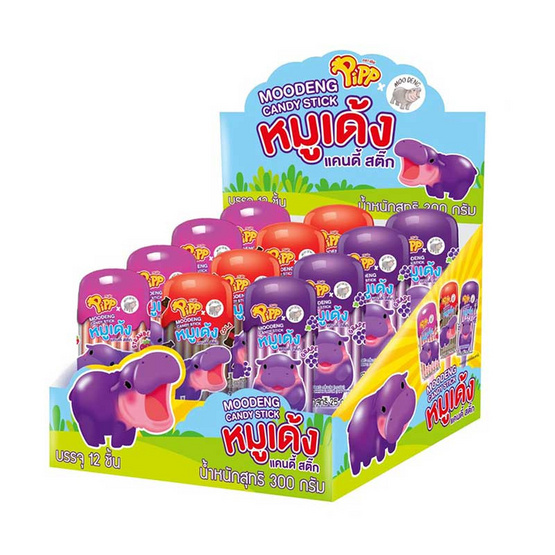 พิพ แคนดี้สติ๊กหมูเด้ง คละรส 25 กรัม (แพ็ก 12 ชิ้น) พิพ แคนดี้สติ๊กหมูเด้ง คละรส 25 กรัม (แพ็ก 12 ชิ้น)