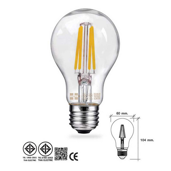 HI-TEK หลอด LED เรทโทร A60 E27 4W กระจกใส