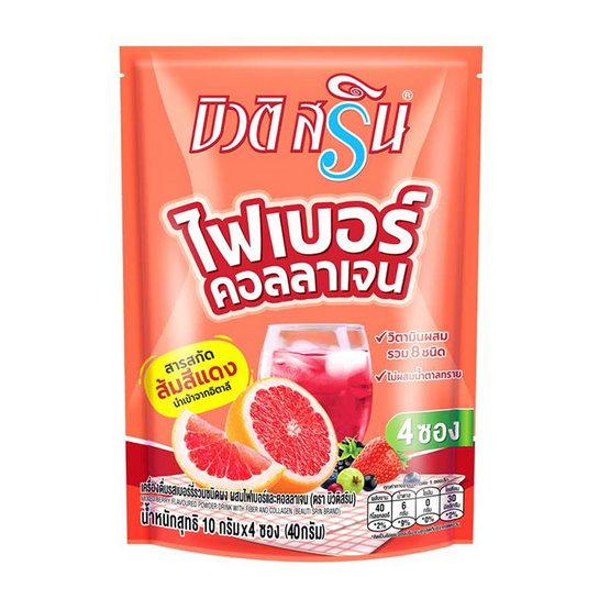 บิวติสริน รสเบอร์รี่รวม ผสมไฟเบอร์คอลลาเจน 40 กรัม (4ซอง/ถุง) แพ็ก 6 ถุง บิวติสริน รสเบอร์รี่รวม ผสมไฟเบอร์คอลลาเจน 40 กรัม (4ซอง/ถุง) แพ็ก 6 ถุง