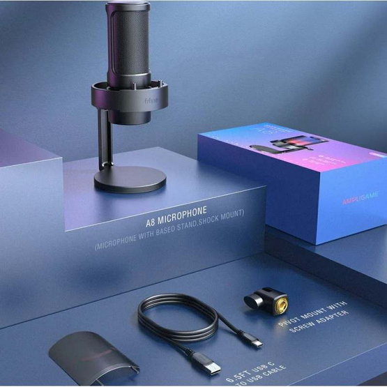 FIFINE ไมโครโฟน USB พร้อมขาตั้ง Desk Stand A8