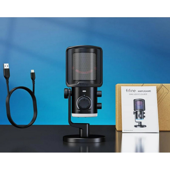 FIFINE ไมโครโฟนคอนเดนเซอร์ USB AM6