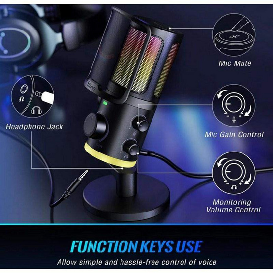 FIFINE ไมโครโฟนคอนเดนเซอร์ USB AM6