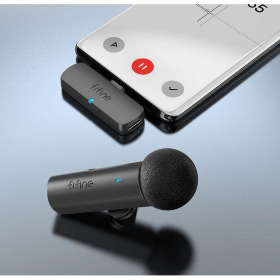 FIFINE ไมโครโฟนไร้สายแบบติดปกเสื้อ USB-C M6