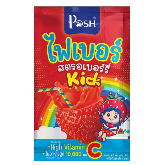 พอช สตรอเบอร์รี่ คิก 11 กรัม (แพ็ก 6 ซอง)
