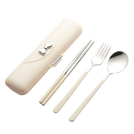 RRS ช้อน-ส้อม ตะเกียบ (สแตนเลส 304 หนา 2.5mm) พร้อมกล่องพกพา รุ่น Angel RRS ช้อน-ส้อม ตะเกียบ (สแตนเลส 304 หนา 2.5mm) พร้อมกล่องพกพา รุ่น Angel