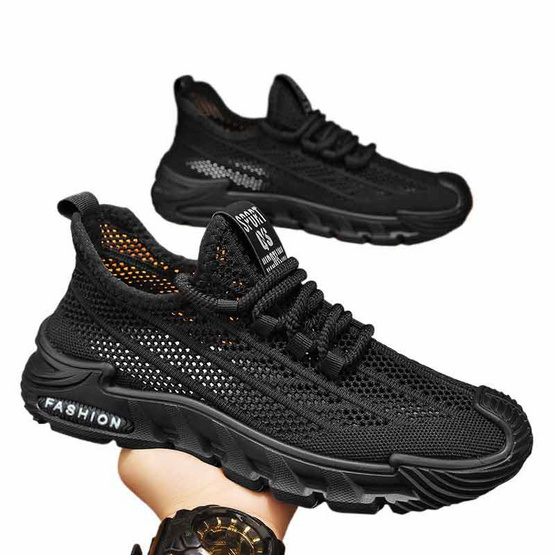 DAZZLING รองเท้าผ้าใบชาย fly woven mesh DZ-JTX-3506-BK DAZZLING รองเท้าผ้าใบชาย fly woven mesh DZ-JTX-3506-BK