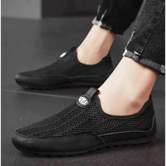 DAZZLING รองเท้าผ้าใบชายslip-on DZ-JXG-02-BK DAZZLING รองเท้าผ้าใบชายslip-on DZ-JXG-02-BK