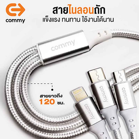 Commy สายชาร์จ รุ่น S9 Commy สายชาร์จ รุ่น S9