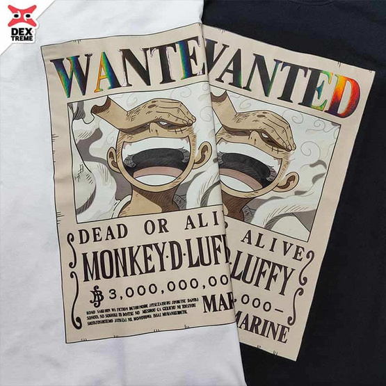 DEXTREME เสื้อยืด Tees One Piece New Wanted Luffy GEAR5