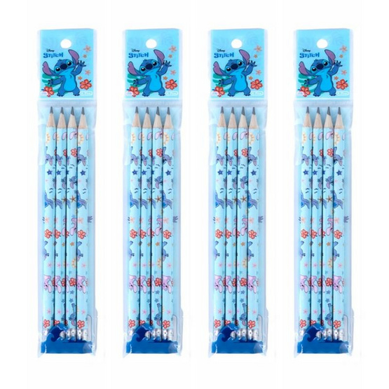 Quantum ดินสอไม้ 2B Stitch คละลาย (แพ็ก 4 แท่ง x 4 แพ็ก)