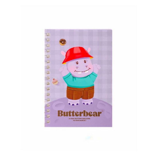 Deli สมุดโน้ตสันห่วง ขนาด A6 Butterbear (สีม่วง)