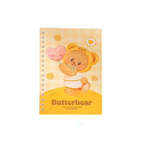 Deli สมุดโน้ตสันห่วง ขนาด A6 Butterbear (สีเหลือง)
