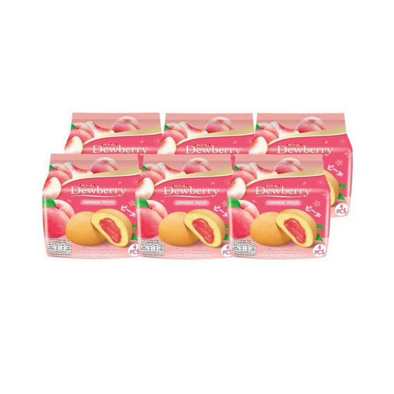 ดิวเบอร์รี่ พัฟเค้กสอดไส้ครีมกลิ่นพีชญี่ปุ่น 60 กรัม (แพ็ก 6 ชิ้น)