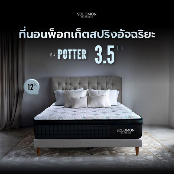 SOLOMON ที่นอนพ็อกเก็ตสปริง หนา 12 นิ้ว รุ่น POTTER SOLOMON ที่นอนพ็อกเก็ตสปริง หนา 12 นิ้ว รุ่น POTTER