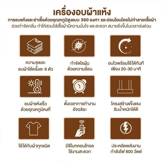 My Home เครื่องอบผ้าแห้งแบบพกพา รุ่น DB-465