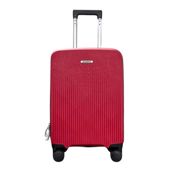 DENPA กระเป๋าเดินทางล้อลาก PP 2tone color แดง+ดำ DENPA กระเป๋าเดินทางล้อลาก PP 2tone color แดง+ดำ