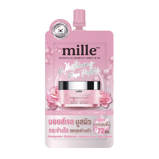 Mille Gel Cream Rose Peptide Whitening 9 Complex 6 กรัม (6 ซอง) Mille Gel Cream Rose Peptide Whitening 9 Complex 6 กรัม (6 ซอง)