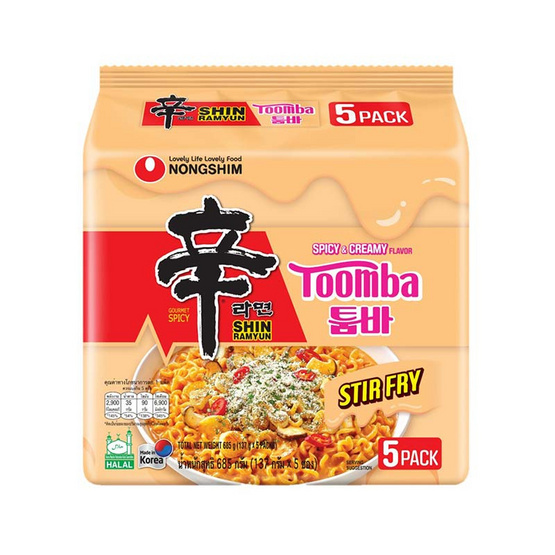 นงชิม ชินราเมียนสเทอร์ไฟร์ ทูมบ้า รสสไปซี่ครีมมี่ 137 กรัม (แพ็ก 5 ซอง)