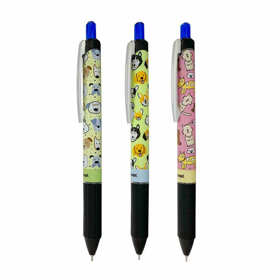 Pentel ปากกา ENERGEL DOG SERIES 0.5 มม. คละลาย (แพ็ก 3 ด้าม) Pentel ปากกา ENERGEL DOG SERIES 0.5 มม. คละลาย (แพ็ก 3 ด้าม)