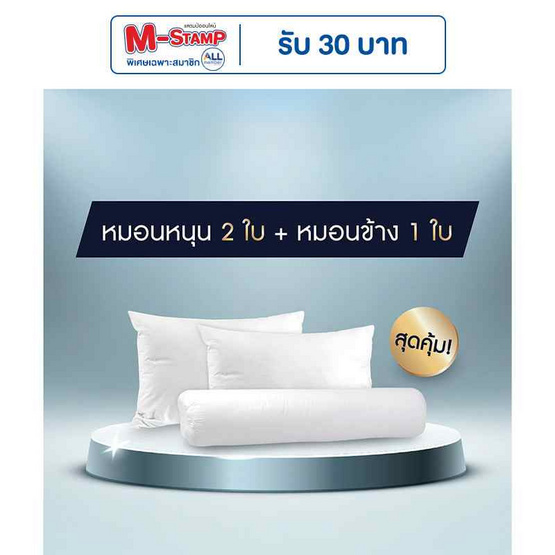 SOLOMON Pillow ชุดหมอนหนุน 2 ใบ + หมอนข้าง 1 ใบ SOLOMON Pillow ชุดหมอนหนุน 2 ใบ + หมอนข้าง 1 ใบ