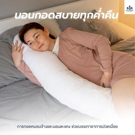 SOLOMON หมอนข้างใยโพลีเอสเตอร์ 100% (White) 1 ใบ SOLOMON หมอนข้างใยโพลีเอสเตอร์ 100% (White) 1 ใบ