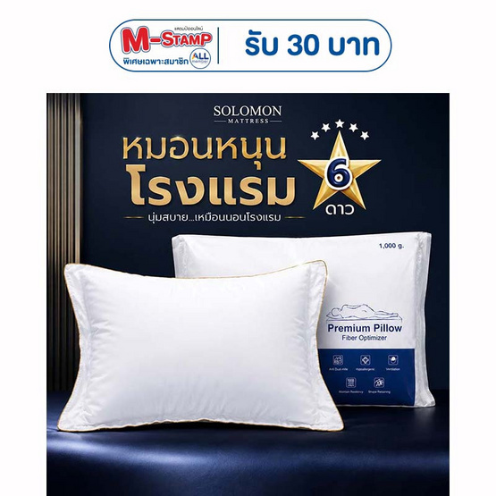 SOLOMON หมอนหนุนโรงเเรม 6 ดาว เกรดพรีเมี่ยม